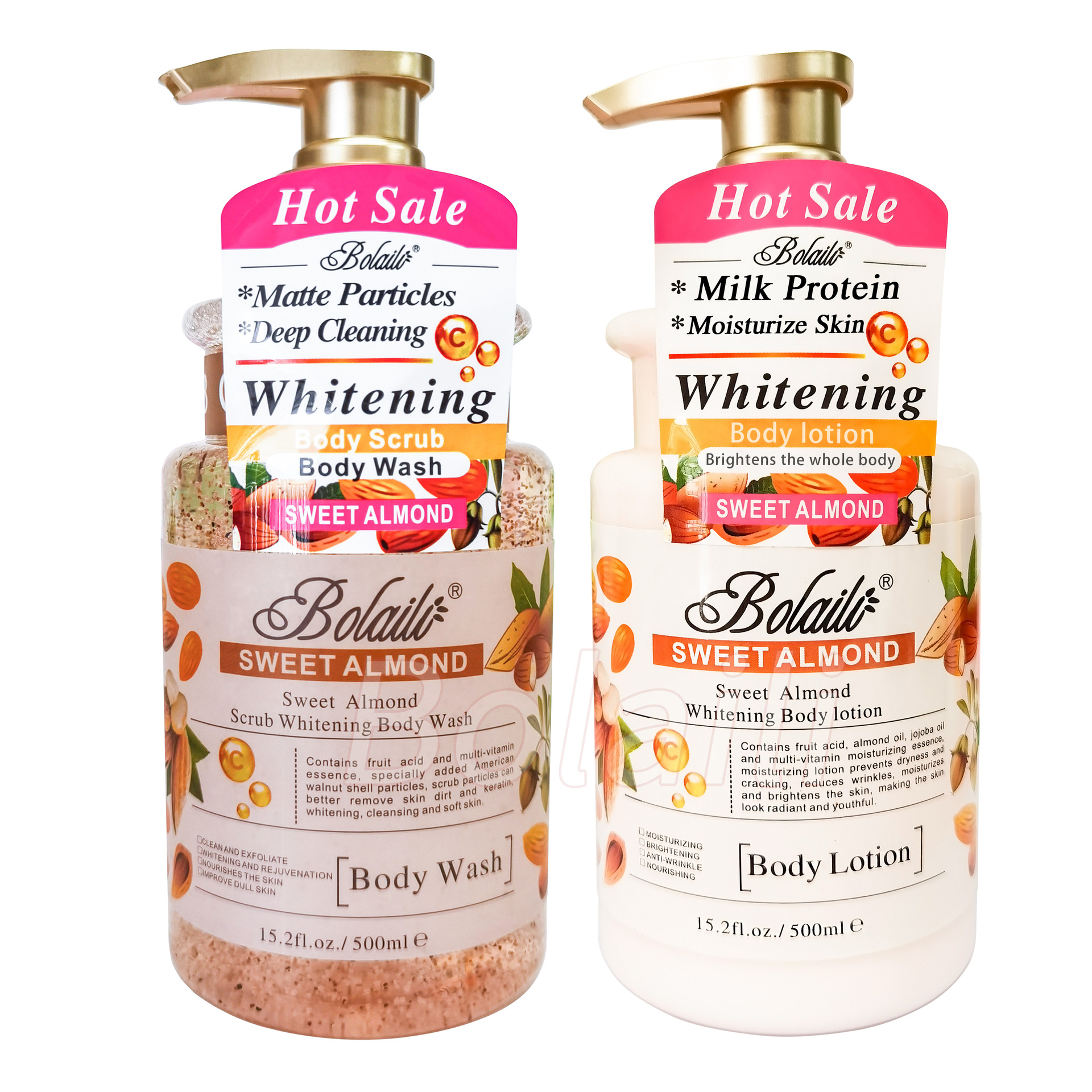 BOLAILI SWEET ALMOND : Gel douche naturel lotion pour le corps 500ml