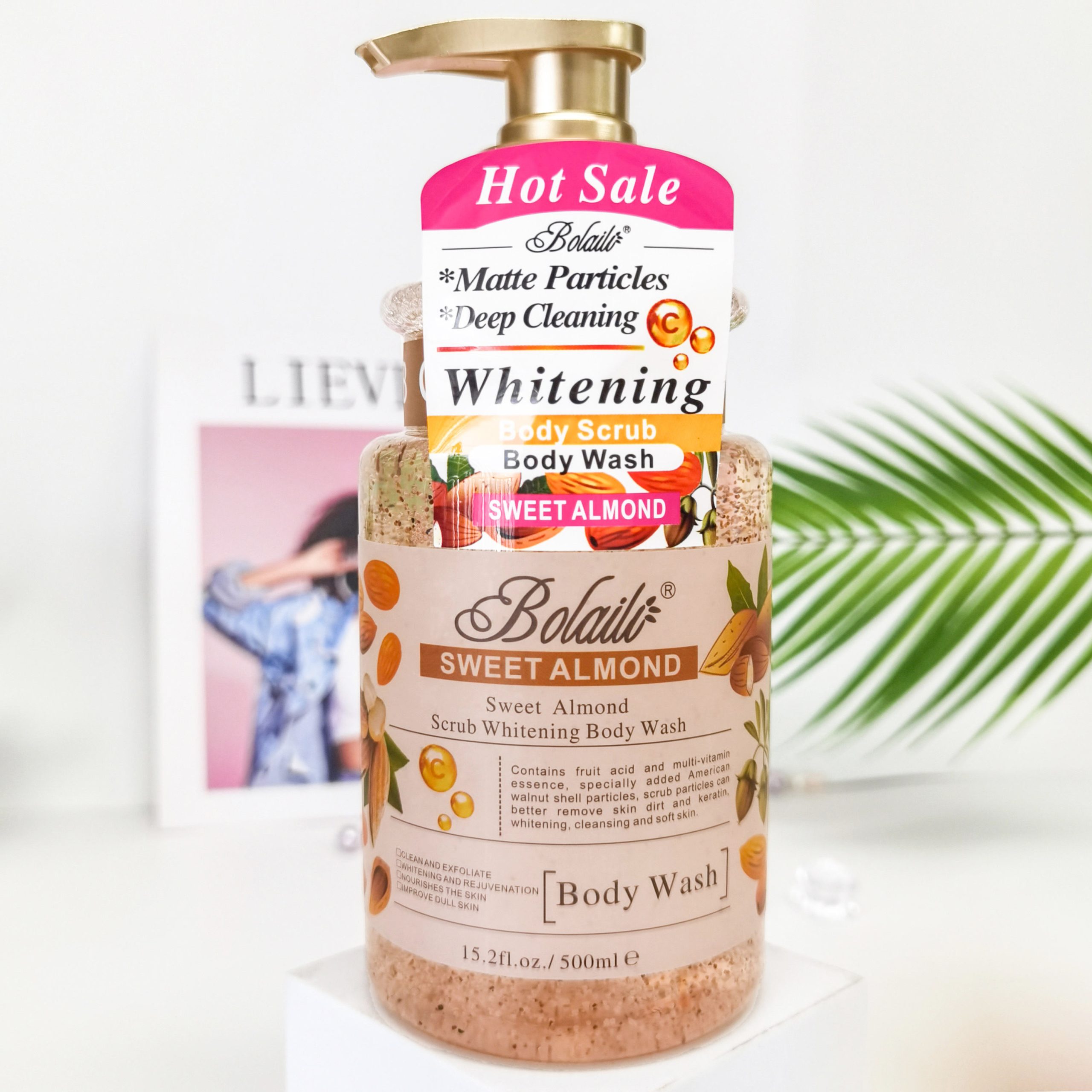 BOLAILI SWEET ALMOND : Gel douche naturel nettoyant pour le corps 500ml